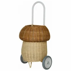 Olli Ella Panier à roulettes en rotin Champignon|Enfant Rangements|Patères, Paniers Enfant