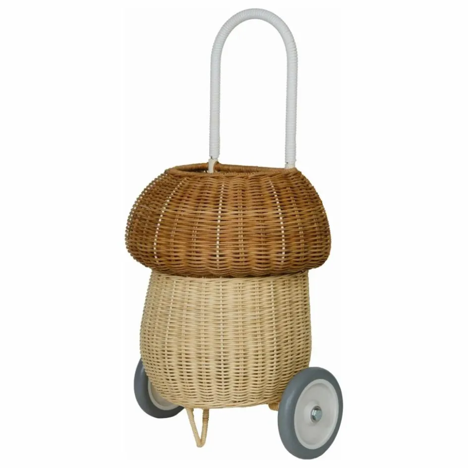Olli Ella Panier à roulettes en rotin Champignon|Enfant Rangements|Patères, Paniers Enfant
