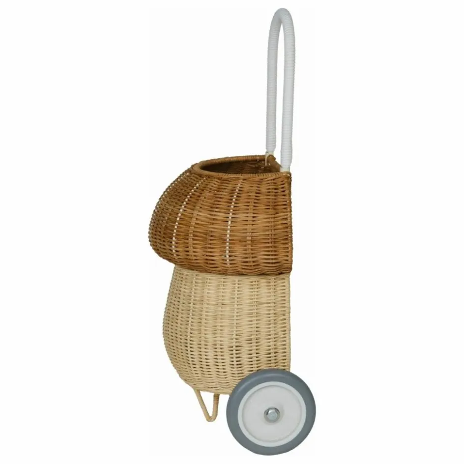 Olli Ella Panier à roulettes en rotin Champignon|Enfant Rangements|Patères, Paniers Enfant