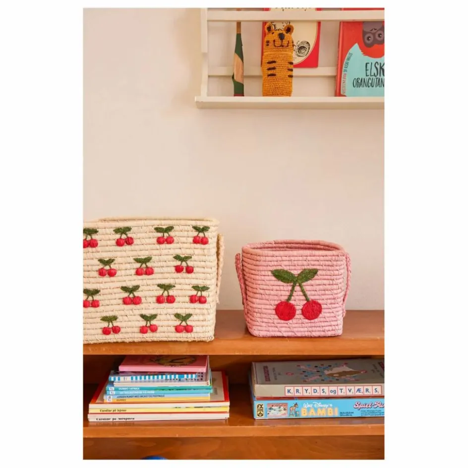 Rice Panier de rangement en raphia Cerise ||Enfant Rangements|Patères, Paniers Enfant