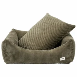 Hot Cafide Panier pour chien en velours côtelé Snozy | Vert