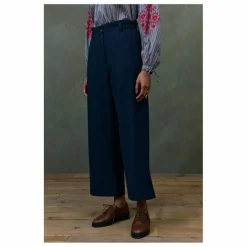 Best Louise Misha Pantalon Abuela Heringbone Laine - Collection Femme | Bleu marine