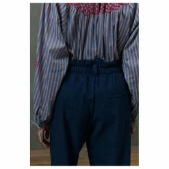 Best Louise Misha Pantalon Abuela Heringbone Laine - Collection Femme | Bleu marine