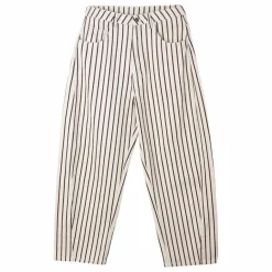 Hot Rylee + Cru Pantalon Barrel Rayures | Ecru