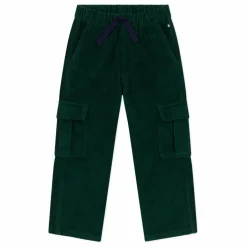 Petit Bateau Pantalon Cargo Velours Côtelé Coton Bio | Vert sapin