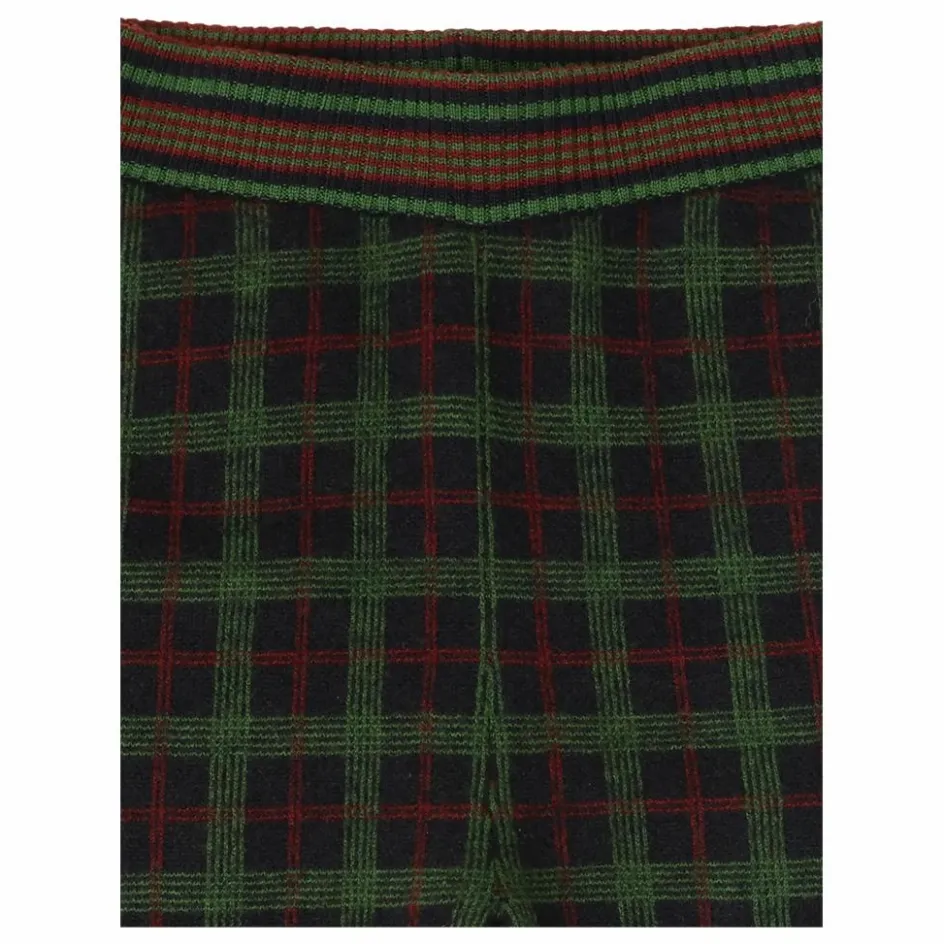 Outlet FUB Pantalon Carreaux Feutré Laine de Mérinos | Vert