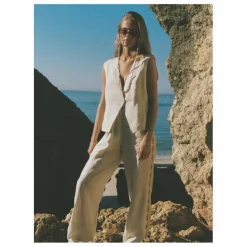 Sale Pantalon Celine Broderies Lin | Femme Pantalons
