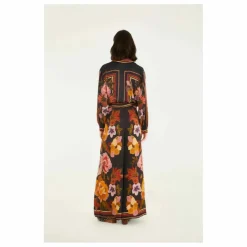 Outlet Farm Rio Pantalon Chenille Flowers | Noir