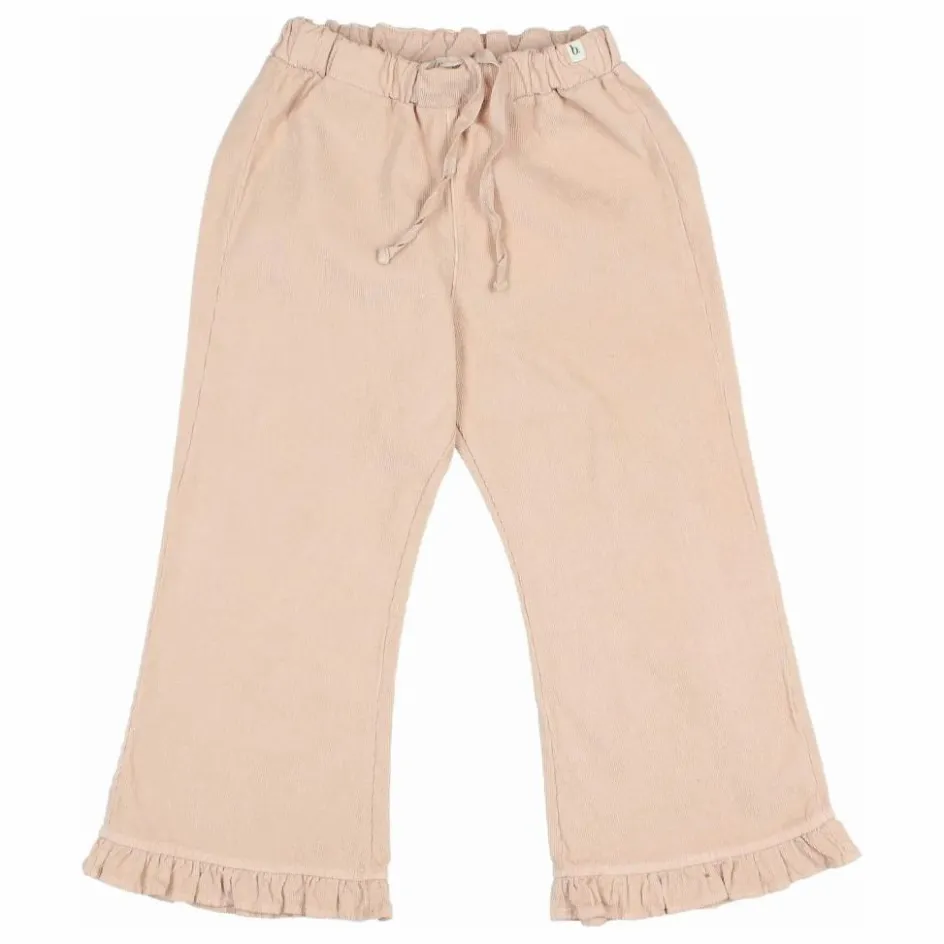 Outlet Búho Pantalon Fleuri Velours Côtelé Coton Bio | Rose