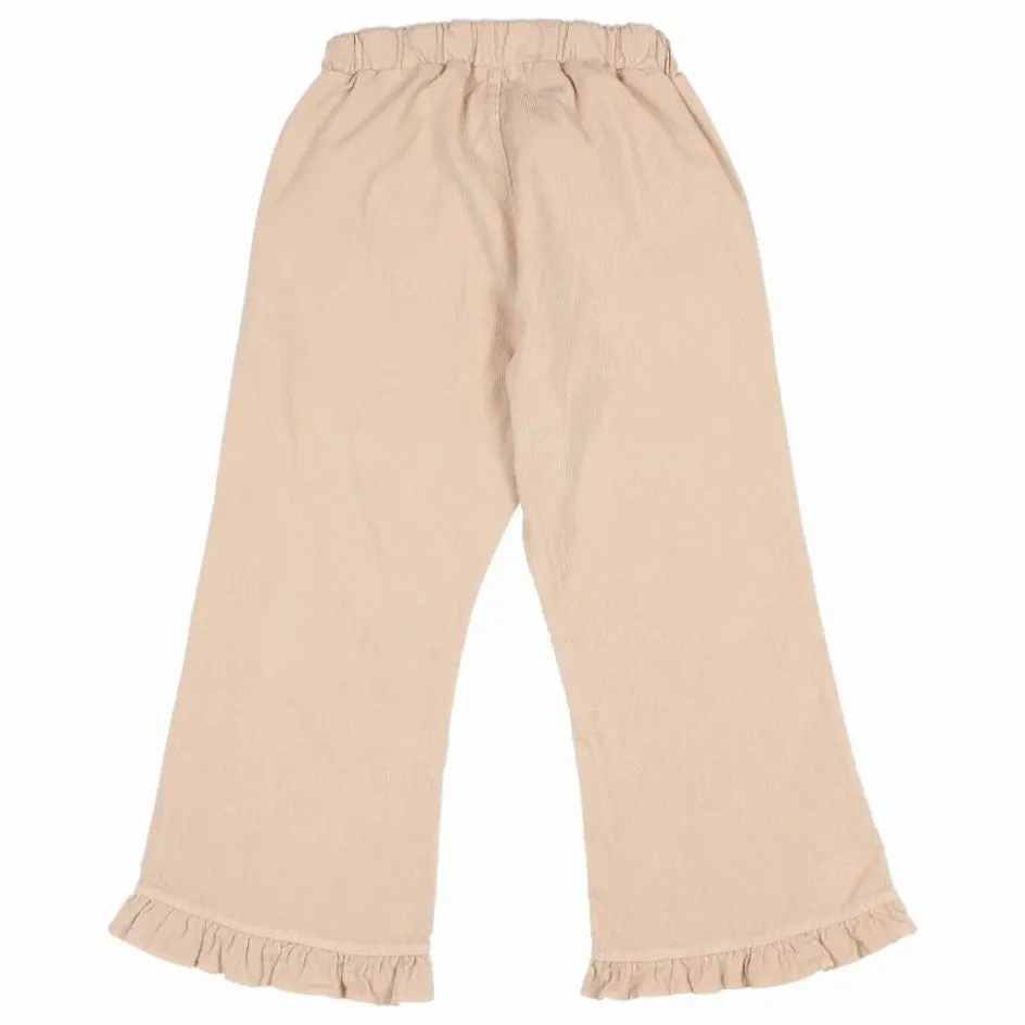 Outlet Búho Pantalon Fleuri Velours Côtelé Coton Bio | Rose