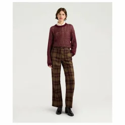 Online Momoni Pantalon Milton Carreaux Laine Vierge | Bordeaux
