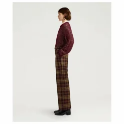 Online Momoni Pantalon Milton Carreaux Laine Vierge | Bordeaux
