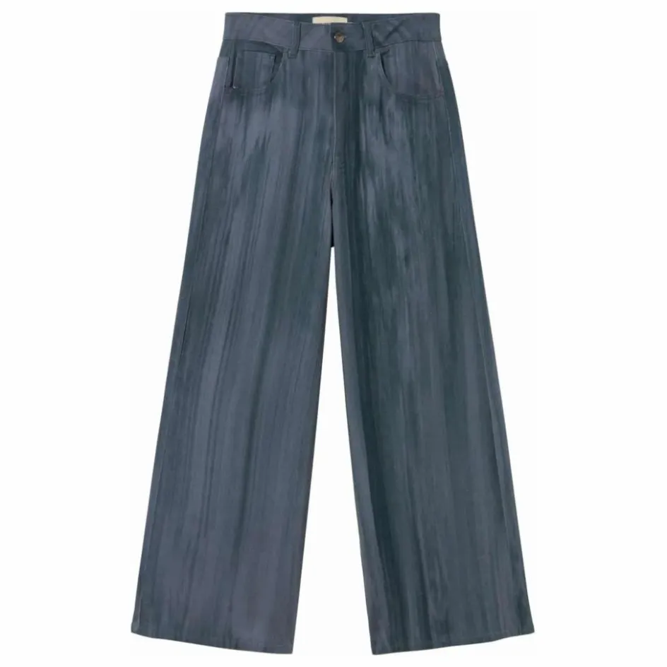 Sale Thinking Mu Pantalon Ombre Hedda Coton Bio | Bleu