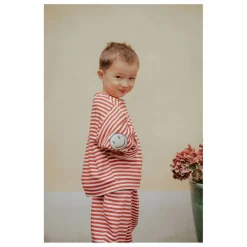 Best Fliink Pantalon Rayures Alvin Coton Bio | Rouge
