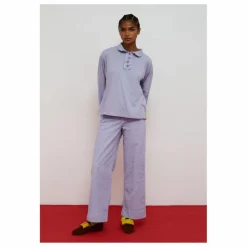 New Pantalon Rose Velours Côtelé | Lilas Femme Pantalons