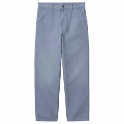 New Carhartt WIP Pantalon Single Knee Coton Bio | Bleu gris