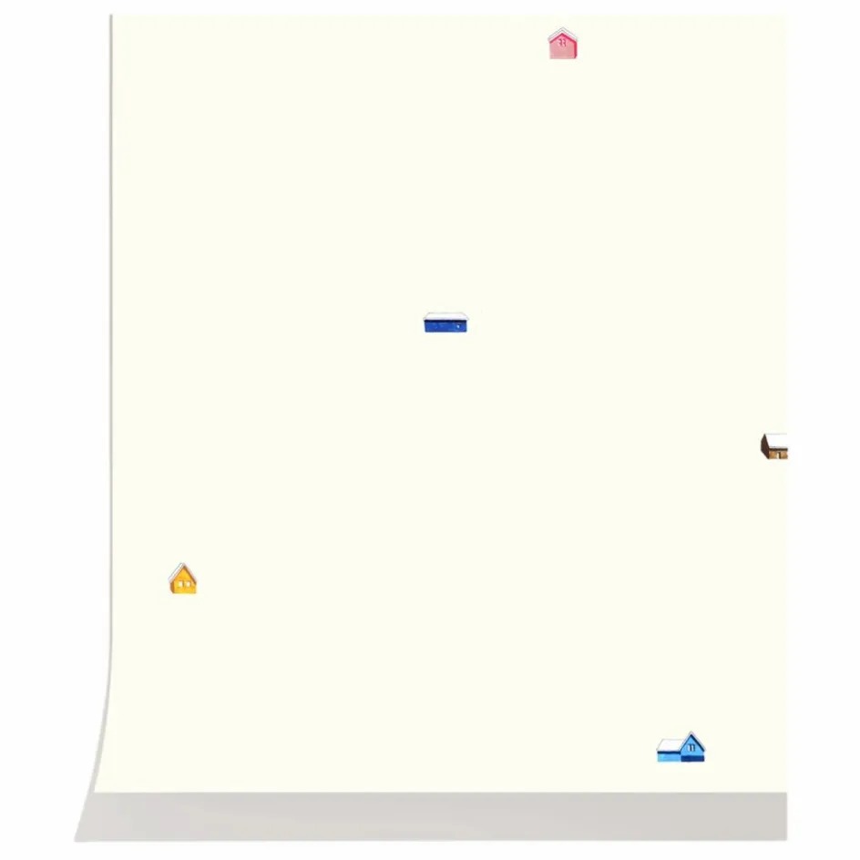 Online Season Paper Papier peint Maisons Multicolore