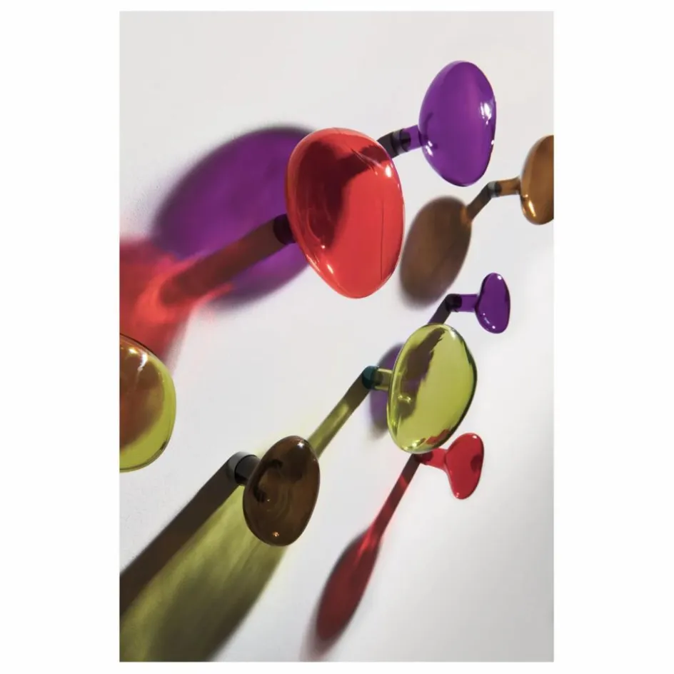 Discount Petite friture Patère en verre Bubble grande | Rouge vermillon