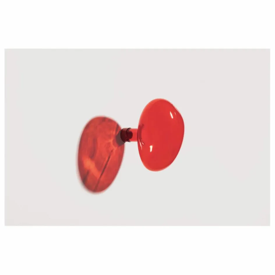 Discount Petite friture Patère en verre Bubble grande | Rouge vermillon
