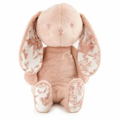 Hot Tartine et Chocolat Peluche Augustin le lapin Toile de Jouy | Rose pêche