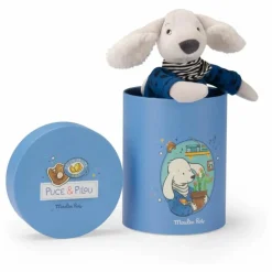 Moulin Roty Peluche Pilou et sa boîte Bleu