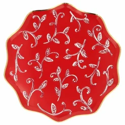 Best Petites assiettes de Noël motifs Block Print - set de 8 Enfant Décoration De Fête
