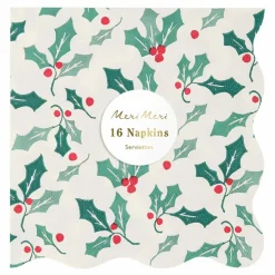 Sale Petites serviettes Houx - set de 16 Enfant Décoration De Fête