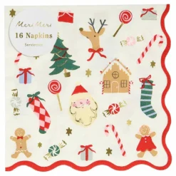 Enfant Meri Meri Décoration De Fête*Petites serviettes Joli Noël - set de 16