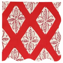 Sale Meri Meri Petites serviettes Noël motifs Block Print - set de 16 Multicolore