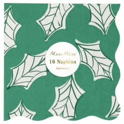 Sale Meri Meri Petites serviettes Noël motifs Block Print - set de 16 Multicolore