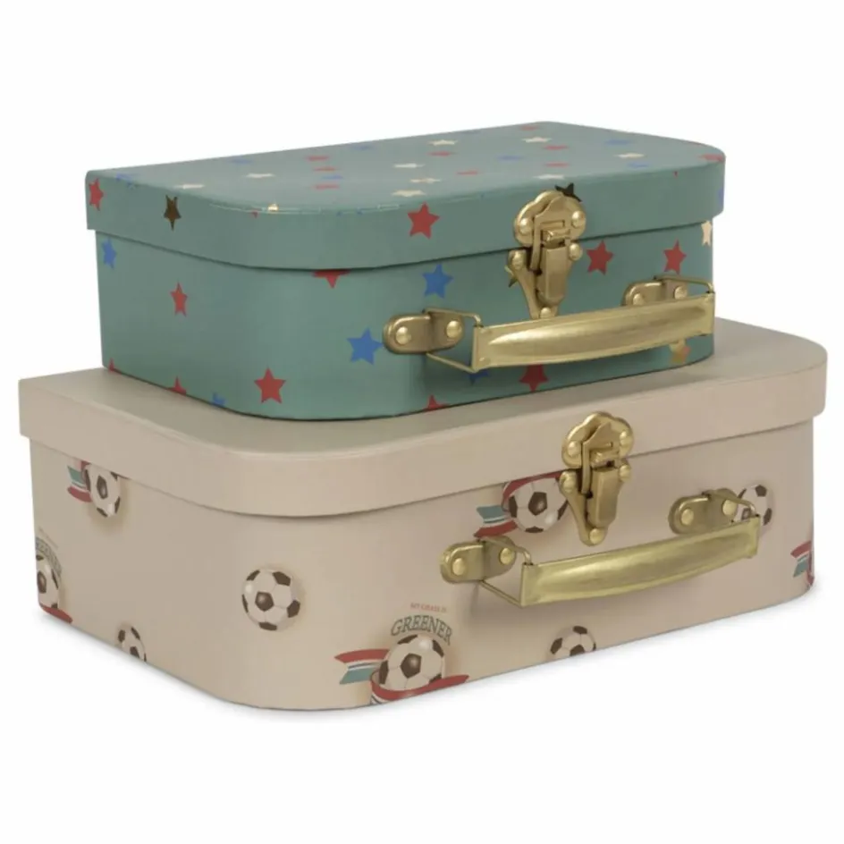 Enfant Konges Sløjd Rangements|Patères, Paniers Enfant*Petites valises en carton Kick It - Set de 2 |