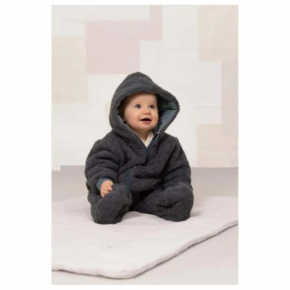 New Studio Bohème Pilote Façon Sherpa Pacha Trèfles Coton Bio | Bleu gris