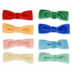 Meri Meri Pinces à cheveux nœuds velours - Set de 8|Enfant Accessoires De Mode