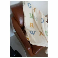 Soft Spot Plaid Alphabet en coton bio|Enfant Couvertures Et Plaids|Linge De Lit Bébé