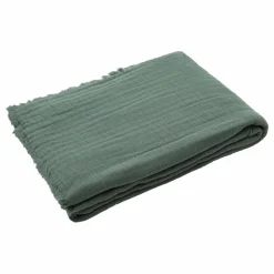 Haomy Plaid en gaze de coton Vanly | Gris bleuté