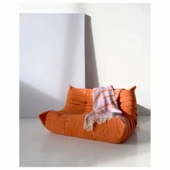 Maison Deux Plaid en laine Lines | Lilas|Enfant Linge De Lit Enfant|Linge De Lit