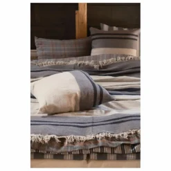 Hot Plaid en lin Black House Stripe | Linge De Lit