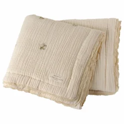 Gentil Coquelicot Plaid matelassé brodé fleurs en gaze de coton| Couvertures Et Plaids|Linge De Lit Bébé