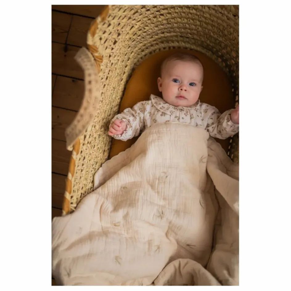 Sale Plaid matelassé brodé hirondelles en gaze de coton Couvertures Et Plaids|Linge De Lit Bébé