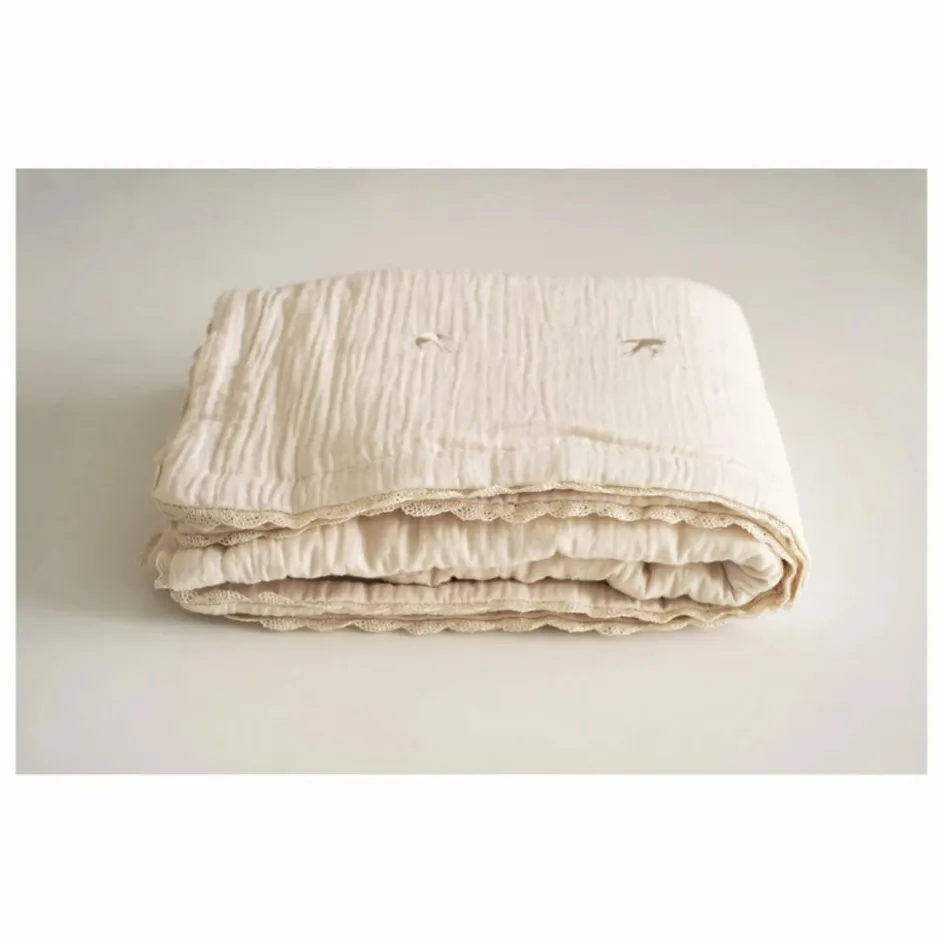 Sale Plaid matelassé brodé hirondelles en gaze de coton Couvertures Et Plaids|Linge De Lit Bébé