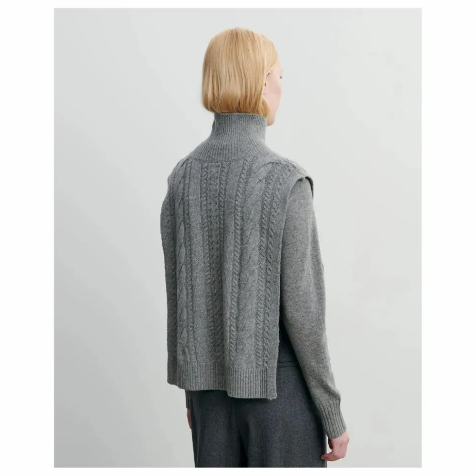 Femme Bompard Pulls, Gilets*Plastron Torsades Boutonné Cachemire |