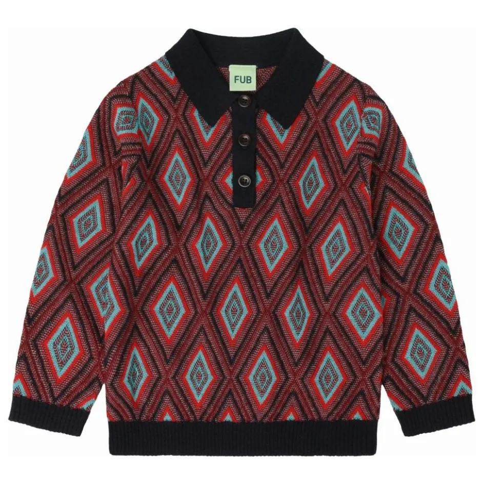Outlet FUB Polo Arlequin Laine de Mérinos | Bleu marine
