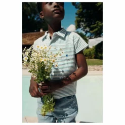Emile et Ida Polo Rayure Eponge | Ecru