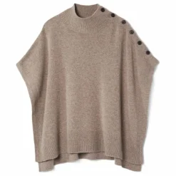 Clearance Bompard Poncho Boutonné Cachemire | Beige