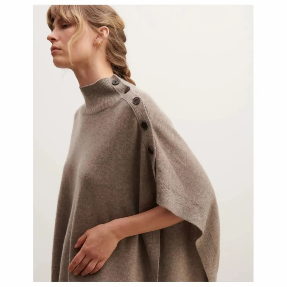 Clearance Bompard Poncho Boutonné Cachemire | Beige