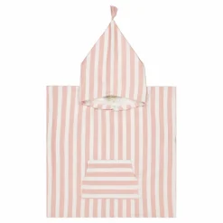 Rose in April Poncho de bain Suzon rayé | Rose pâle