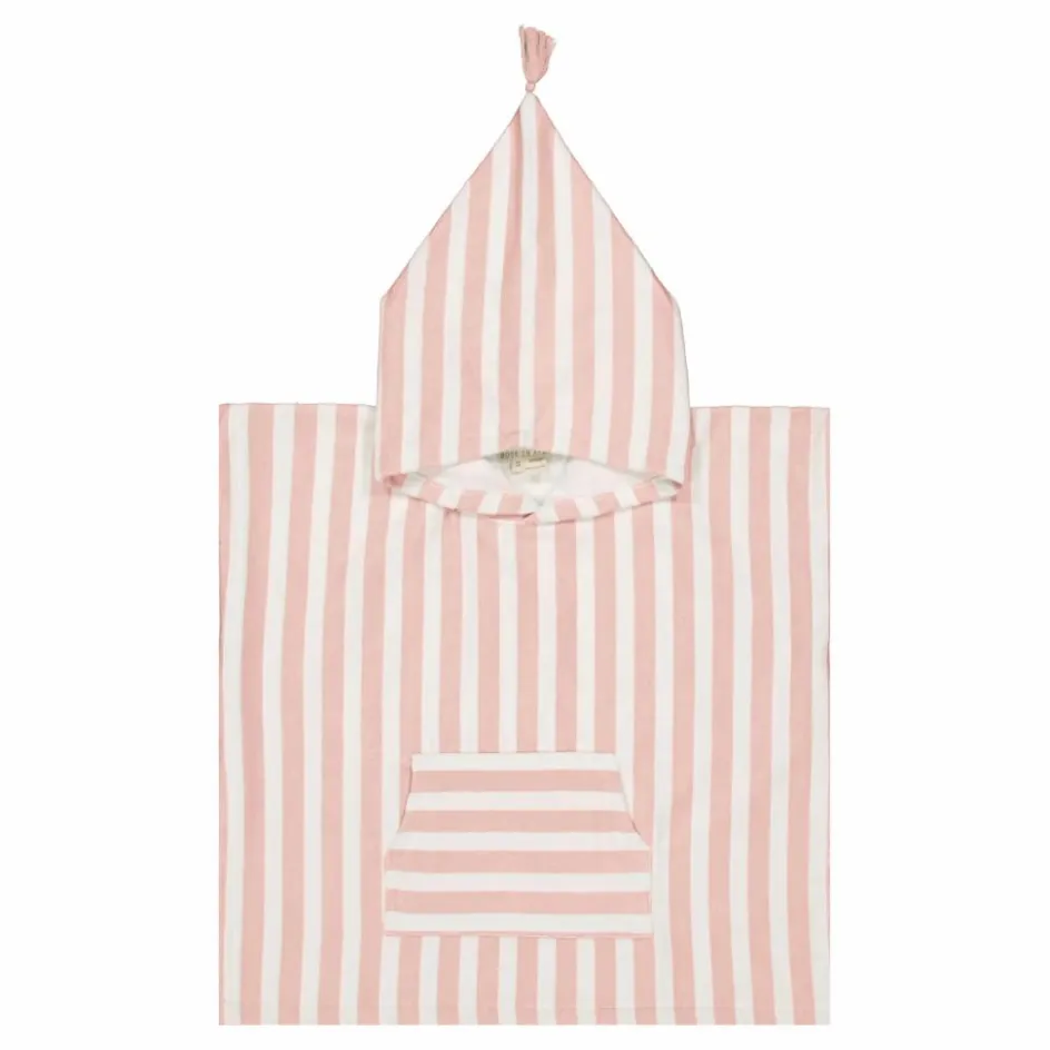 Rose in April Poncho de bain Suzon rayé | Rose pâle