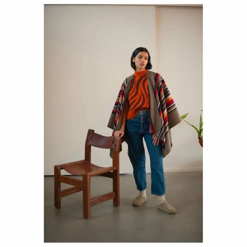 Femme La Méricaine Manteaux, Parkas*Poncho Long Apache Laine Recyclée |