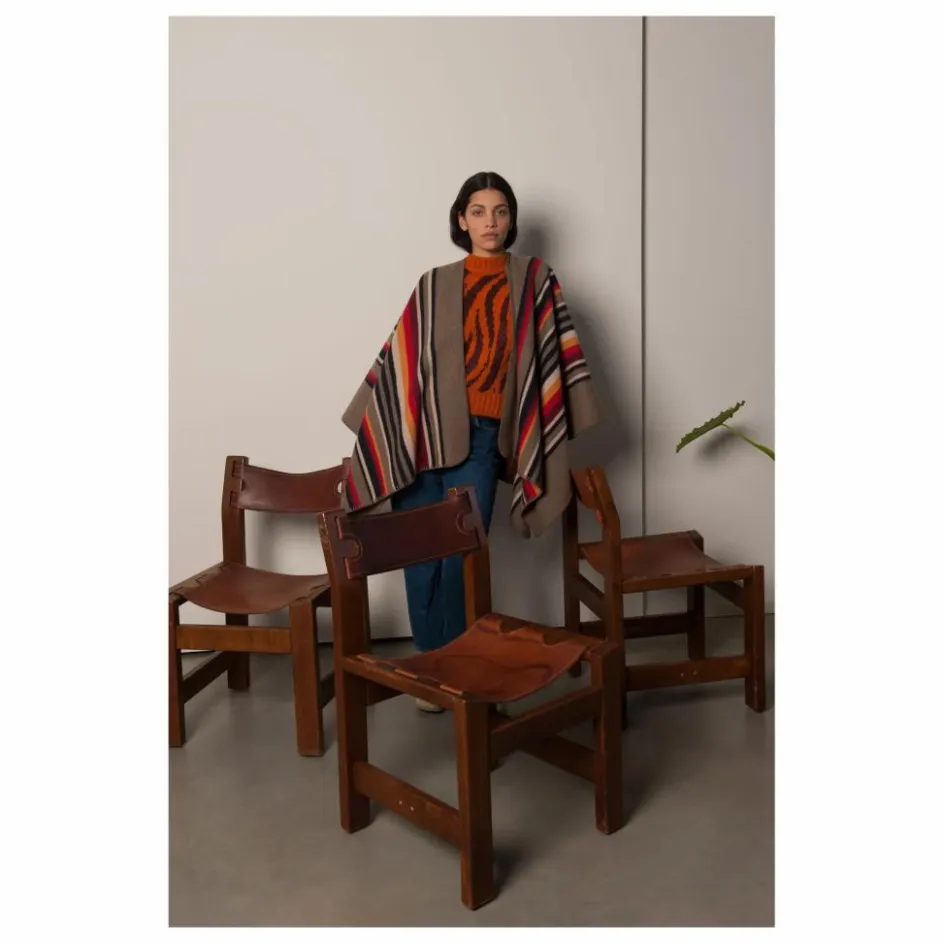 Femme La Méricaine Manteaux, Parkas*Poncho Long Apache Laine Recyclée |