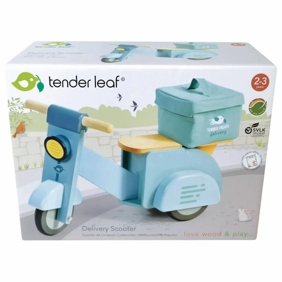 New Tender Leaf Toys Porteur scooter de livraison Bleu